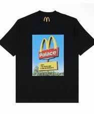 Palace x McDonald’s Black Graphic T-Shirt Men’s Size M Cotton Crew Neck picture