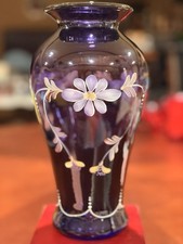 Vtg 22K 1998 Fenton Royal Purple Historic Collection Colonial Scroll Vase Signed picture