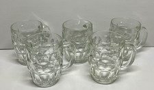 Vintage Lot of 5 Luminarc (USA) Thumbprint Glass Beer Mugs picture
