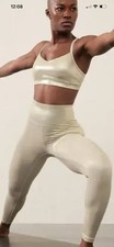 Athleta Elation Ultra High Rise Shine Legging-Oyster Shine-Size M-NWOT picture