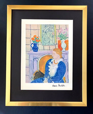 HENRI MATISSE + VINTAGE 1948 LADY AWESOME  SIGNED PRINT + FRAMED + BUY IT NOW picture