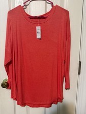 LOFT Women's Long Sleeve Coral Top, Size Large, New with Tags picture