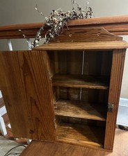 Antique Primitive Wooden Wall Cabinet Spice Storage Apothecary Style Cottage picture