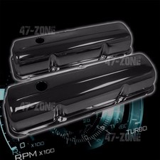 FOR 1957-76 FORD BB FE 352 390 406 427 428 VALVE COVERS - BLACK STEEL picture