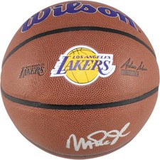 Magic Johnson Autographed Los Angeles Lakers Logo Basketball Beckett WIT 53083 picture