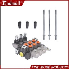 Findmall 3 Spool Hydraulic Control Valve Double Acting 13 GPM 3600PSI SAE Ports picture