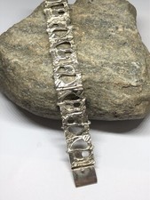 Juhls Kautokeino Sterling 925 Modernist Tundra Bracelet Norway vtg signed 1803 picture