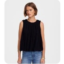 Madewell Top Womens 2XS Black Crew Neck Sleeveless Tank Bubble Top XXS NU852 picture