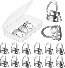 Shappy 12 Pcs Stainless Steel Metal Finger Picks, Open Design Including Finger T picture