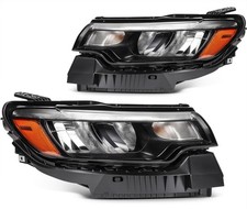 Pair Black Full LED DRL Reflector Headlights w/Bulbs For 2022-2026 Jeep Compass picture