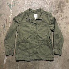 Vintage America Army Green Canvas Utility Jacket Women's Size M Drawstring Waist picture
