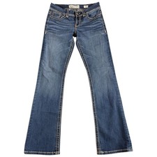 BKE Dakota Women's Jeans 28L Blue Mid Rise Bootcut Western Workwear Cowboy Denim picture