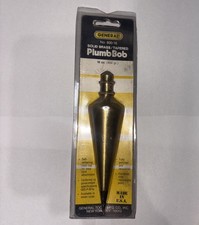 Vintage tool old general hardware #800 16 oz brass plumb bob steel tip nice  picture