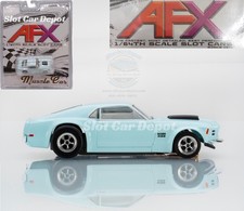 AFX  1970 Mustang Boss 429 Pastel Blue Mega G+ Chassis Slot Car 22133 picture