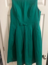 Liza Luxe Size XL Green Sleeveless A-Line Dress with Bow and Pockets picture