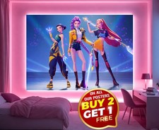 Large A0 A1 A2 A3 A4 A5 KPop Demon Hunters Rumi Mira Zoey Girls Wall Art Poster picture