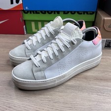 P448 Thea Sneakers White Leather Wool Boucle Platform EU 41 Made In Italy picture