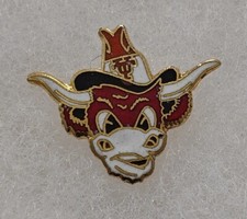 Vintage NCAA UT University Of Texas Bevo Gold Tone Hat / Lapel Pin NOS picture