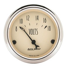 AutoMeter 1891 Antique Beige Volt Meter Gauge 8-18V 2-1/16