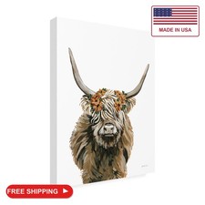 Trademark Fine Art Outdoor Canvas Art - Yvette St. Amant 'Harvest Cow Floral' Wa picture