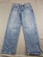 AMO Sandra Baggy Jeans Womens Size 24 Blue Denim Slouchy Mid Rise Zip Fly picture