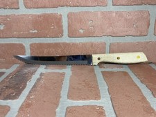 Vintage Wm A Rogers 8” Serrated Kitchen Knife Stainless Japan Wood Handle EUC picture