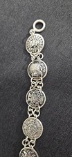 Vintage Sterling Silver 925 Mexico Mex Storyteller Linked Bracelet 7
