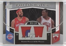 2007 UD Premier Rare Silver Spectrum 9/10 Rasheed Wallace Ben Dual Patch HOF 2b6 picture