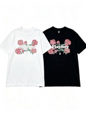 Playboy Floral Rose Bunny Logo Vintage Casual T-Shirt SIZE S-5XL picture