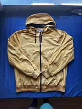 H&M L.O.G.G. Men’s Mustard Yellow Windbreaker Jacket Mesh Lined Full Zip Size L picture