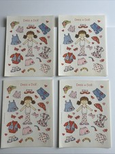 Vintage 1993 Hallmark Dress A Doll Stickers Red Haired Girl 4 Sheets NOS Sealed picture