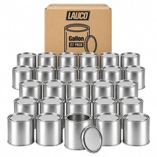 LAUCO Empty Paint Cans with Lids – 128 oz Gallon Metal Paint Cans, 27 Pack picture