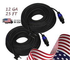 2x EMB Banana to Speakon 12 Gauge 25 Feet Premium Speaker Cable Wire | BS1225 picture