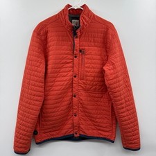 Relwen Windzip Jacket Men's Medium orange Quilted Insulated Huckberry Snap Front picture
