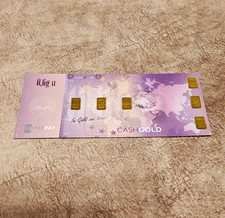 CASHGOLD KaratPAY Gold Note 0.6g Total (6 x 0.1g) Gold Bar Card 2016 picture