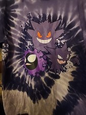 Pokemon Gastly Haunter Gengar Evolution Tie-Dye Anime T-Shirt Medium New A115 picture
