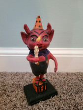 Bethany Lowe Deborah Schoch Devil party hat candle glitter Halloween Statue figu picture