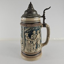 Antique c1900 Dumler & Breiden 406 Defregger 1L German Beer Stein Pewter Lid picture