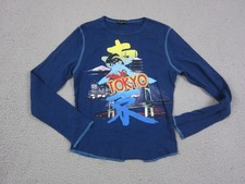 Vintage FANG Tokyo Shirt Womens Medium Blue Y2K Asian City Anime Y2K Baby Doll picture