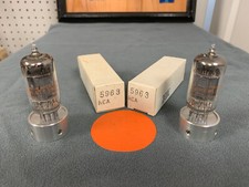2x HP Branded RCA 5963 - 12AU7 Long Plate Tubes - Early 60's - NOS - Amplitrex picture