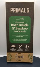 Primals All-Natural Boar Bristle & Bamboo Toothbrush 4-Pack Plastic Free picture