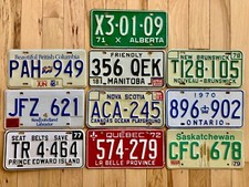 10 Canadian Province Set of License Plates in Good Condition picture