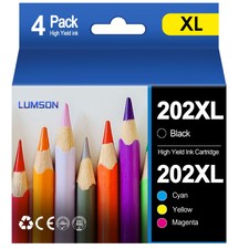 202XL Ink (4PK Black/Cyan/Magenta/Yellow) Replacement for Epson XP-5100 WF-2860 picture