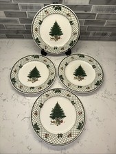 MIKASA HERITAGE~CABO8~Christmas Story 8.25” Salad/Appetizer Plates~Set of 4~VNUC picture