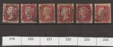 GB QV SG43/SG44. Penny Red plates 219-224, including scarce plates. Fine Used picture