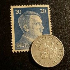 Old small German penny ~ Pfenning ~ km#97 , Germany ~ +1 unused Stamp picture