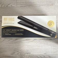 Hot Tools Pro Artist 1 1/4in Black Gold Flat Iron 455°F Digital Auto Shut-Off picture