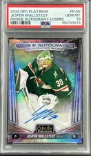 2024-25 O-PEE-CHEE Platinum PSA 10 Jesper Wallstedt /50 Cosmic Rookie Auto RC picture