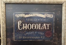 Framed Chocolate print Antique French Chocolate Label  Gorgeous picture