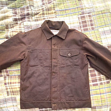 Filson Men's Brown Tin Cloth Short Lined Cruiser Jacket Size S MSRP $359 picture